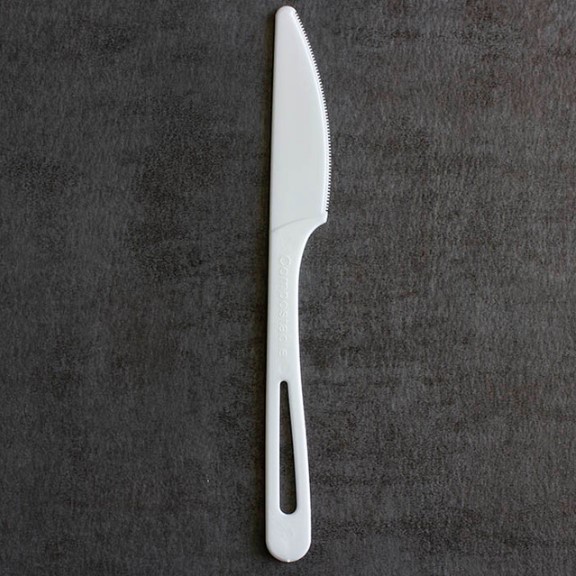 KNIFE PLASTIC 6.7″ WHITE CMPST TPLA