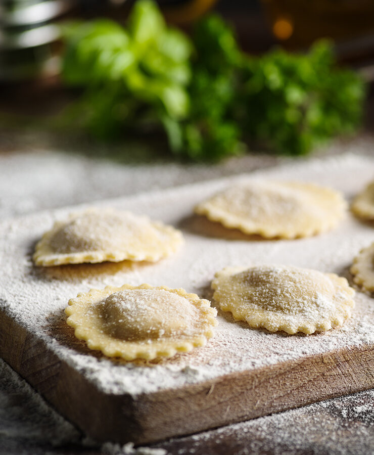 RAVIOLI PEA SWEET W/LEMON & TARRAGON