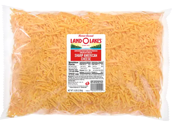 CHEESE AMERICAN SHARP SHREDDED PROCESSED